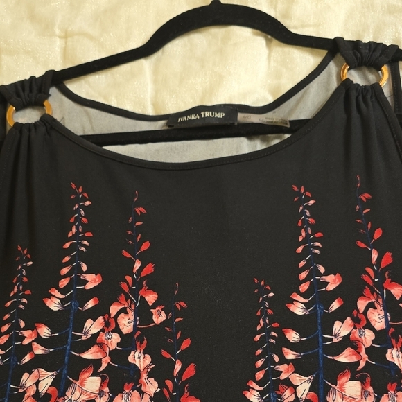 Ivanka Trump Black and Pink Cold Shoulder Long Sleve Sheath Dress Scoop Neck Lar - Picture 16 of 16